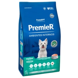 Ração Cães Premier Ambientes Internos Adulto Frango e Salmão 12kg