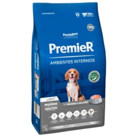 Ração Cães Premier Ambientes Internos Adulto Light 12kg Raças Pequenas
