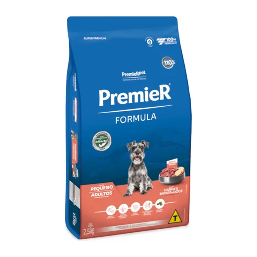 Ração Cães Premier Formula Adulto Raça Pequena 2,5kg Carne e Batata Doce