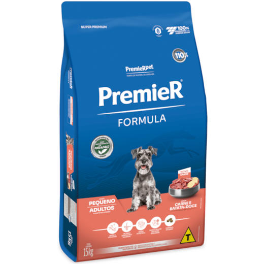 Ração Cães Premier Formula Adulto Raça Pequena Carne e Batata Doce 15kg