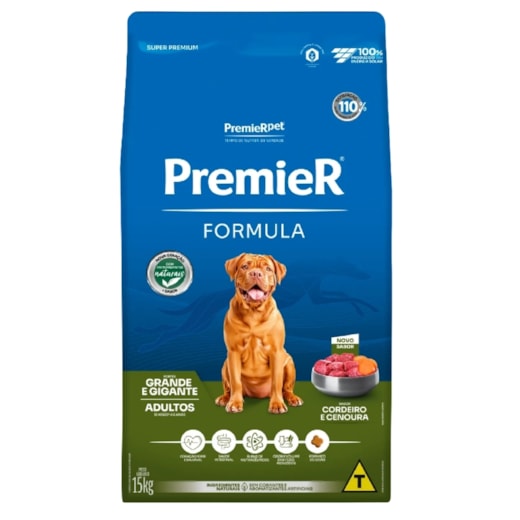 Ração Cães PremieR Fórmula Raças Grandes Adulto 15kg Cordeiro