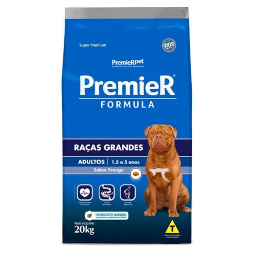 Ração Cães PremieR Fórmula Raças Grandes Adulto 20kg Frango