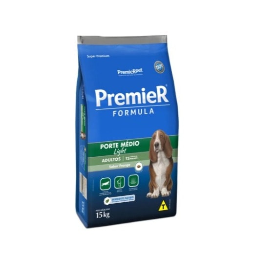 Ração Caes Premier Formula Raças Medias Adulto 15Kg Light Fango