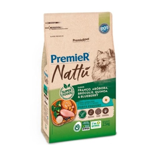 Ração Caes Premier Nattu Adulto  2,5Kg Raças Pequenas