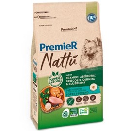 Ração Cães Premier Nattu Adulto 2,5Kg Raças Pequenas Abóbora