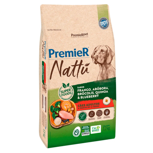 Ração Cães Premier Nattu Adulto Abóbora 12kg