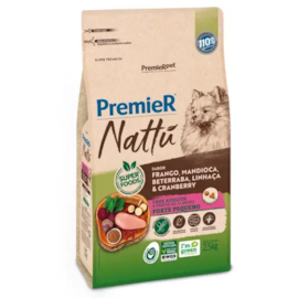 Ração Cães Premier Nattu Adulto Raça Pequena Mandioquinha 2,5kg