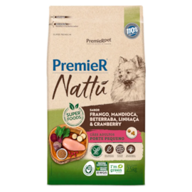 Ração Cães Premier Nattu Adulto Raça Pequena Mandioquinha 2,5kg