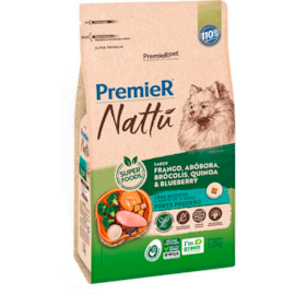 Ração Cães Premier Nattu Adulto Raças Pequenas Abóbora 01kg