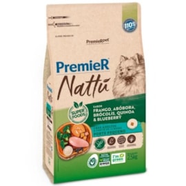 Ração Cães Premier Nattu Adulto Raças Pequenas Abóbora 2,5kg