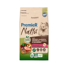 Ração Cães Premier Nattu Adulto Raças Pequenas Mandioca 2,5kg 