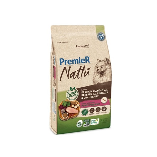 Racao Caes Premier Nattu Senior 10,1Kg Mandioca