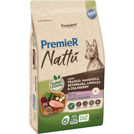 Racao Caes Premier Nattu Senior 10,1Kg Raca Pequena