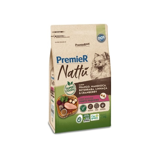 Ração Cães Premier Nattu Sênior 2,5kg Raças Pequenas