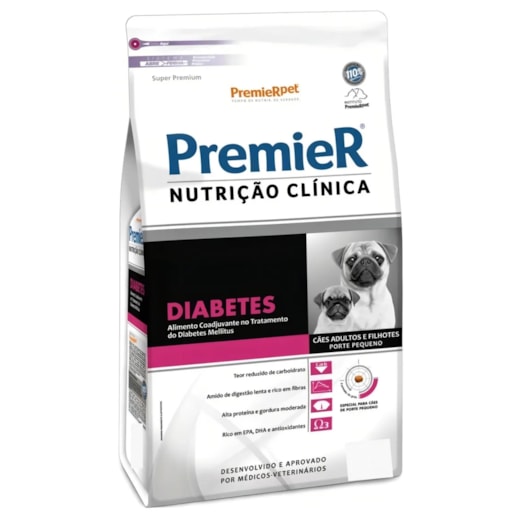 Ração Cães PremieR Nutrição Clínica Diabetes 10,1kg Adulto Raças Pequenas