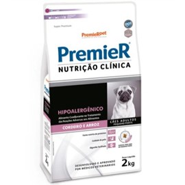 Ração Cães Premier Nutrição Clínica Hipoalergênica 02Kg Raça Pequena Cordeiro