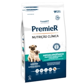 Ração Cães Premier Nutrição Clínica Hipoalergênica 02kg Raças Pequenas Mandioca