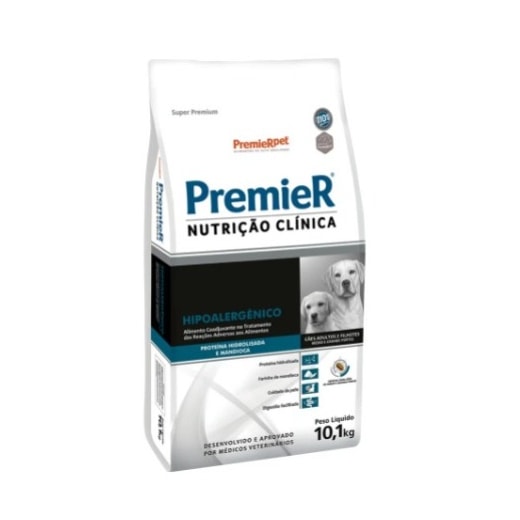 Ração Caes Premier Nutrição Clinica Hipoalergenica 10,1Kg Medio/Grande Mandioca