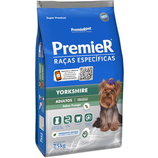 Ração Cães Premier Raça Especifica Adulto Yorkshire 7,5Kg Frango