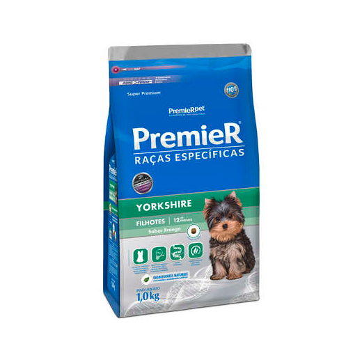 Ração Cães Premier Raça Especifica Filhote Yorkshire 01Kg Frango