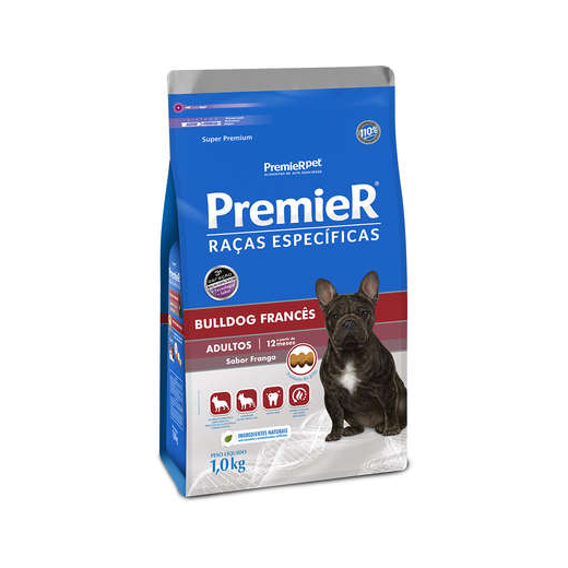 Ração Cães Premier Raças Específicas Adulto Bulldog 01Kg Frango