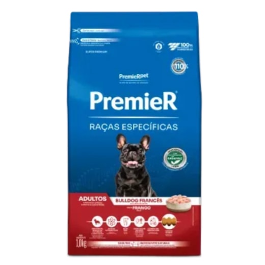 Ração Cães PremieR Raças Especificas Adulto Bulldog 1kg Frango