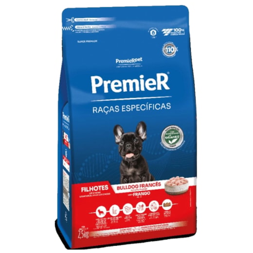 Ração Cães PremieR Raças Especificas Adulto Bulldog 2,5kg Frango