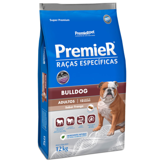 Ração Cães Premier Raças Específicas Adulto Bulldog Inglês 12Kg