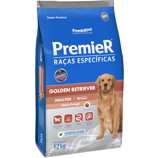 Ração Cães Premier Raças Específicas Adulto Golden Retriever 12kg