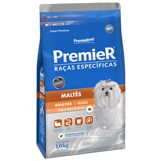 Ração Cães Premier Raças Específicas Adulto Maltês 01Kg