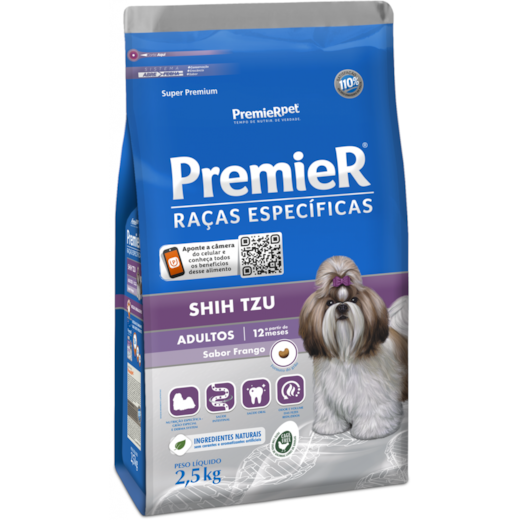 Ração Cães Premier Raças Específicas Adulto Shih-Tzu 2,5Kg Frango