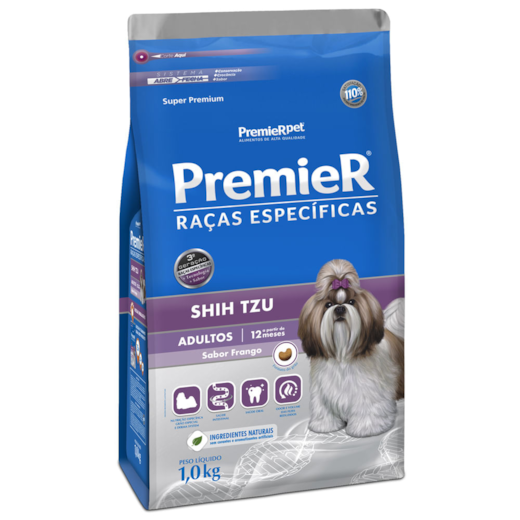 Ração Cães Premier Raças Especificas Adulto Shitzu 01Kg Frango