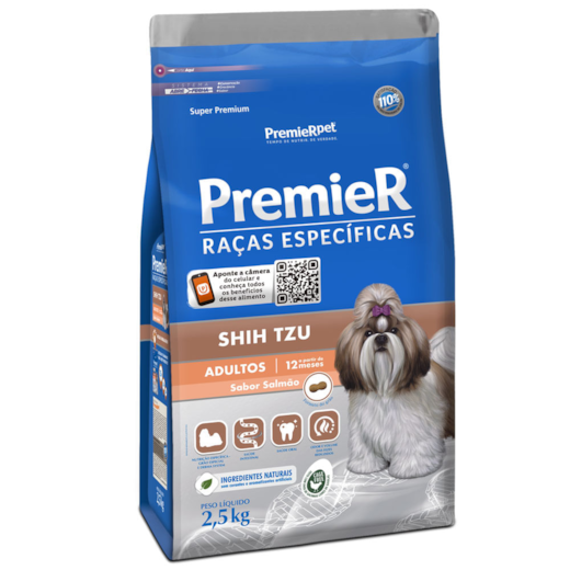 Ração Cães Premier Raças Especificas Adulto Shitzu 2,5Kg Salmão