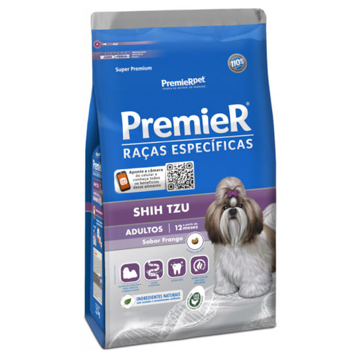 Ração Cães Premier Raças Especificas Adulto Shitzu 7,5Kg Frango