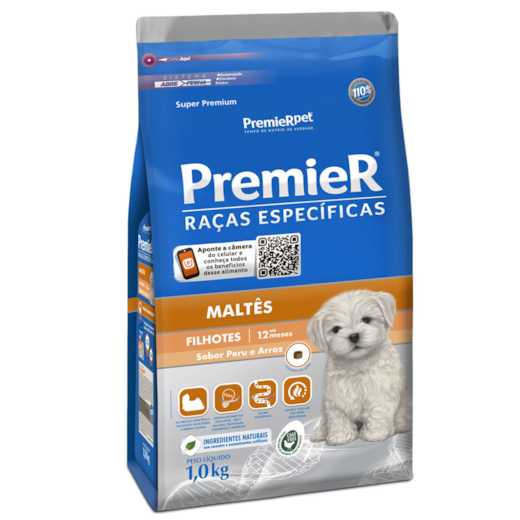 Ração Cães Premier Raças Específicas Filhotes Maltês 01Kg