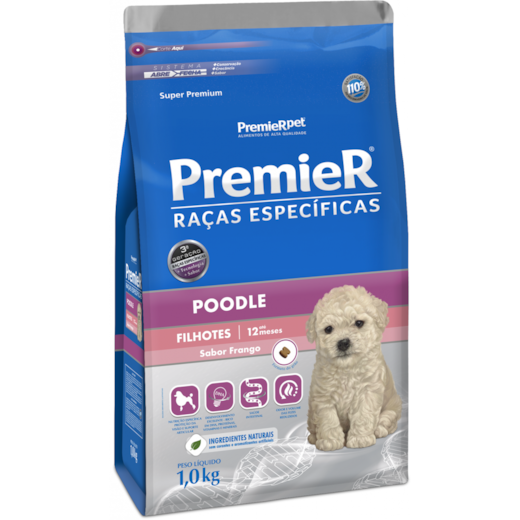 Ração Cães Premier Raças Específicas Filhotes Poodle 01Kg