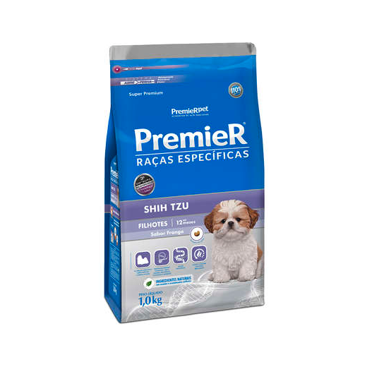 Ração Cães Premier Raças Especificas Filhotes Shitzu 01Kg Frango
