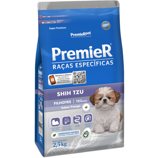 Ração Cães Premier Raças Especificas Filhotes Shitzu 2,5Kg Frango
