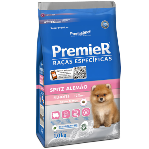 Ração Cães Premier Raças Específicas Filhotes Spitz Alemão 01Kg Frango