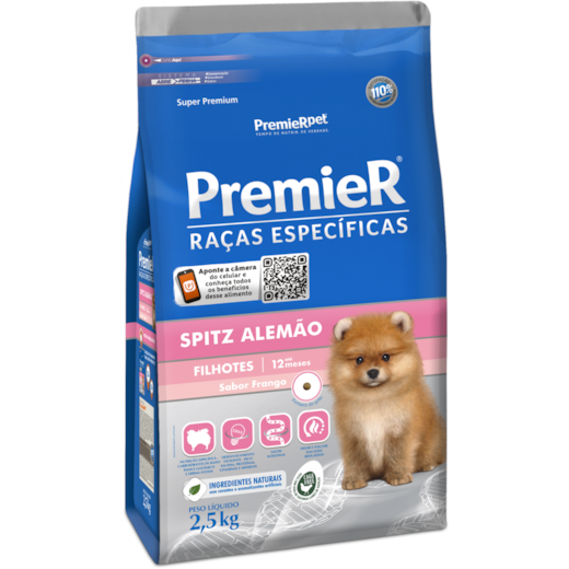 Ração Cães Premier Raças Específicas Filhotes Spitz Alemão 2,5Kg Frango