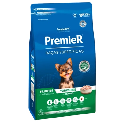 Ração Cães Premier Raças Especificas Filhotes Yorkshire 2,5kg Frango