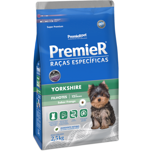 Ração Cães Premier Raças Específicas Filhotes Yorkshire 2,5Kg Frango