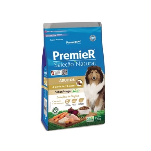 Ração Cães Premier Seleção Natural Adulto 2,5Kg Frango