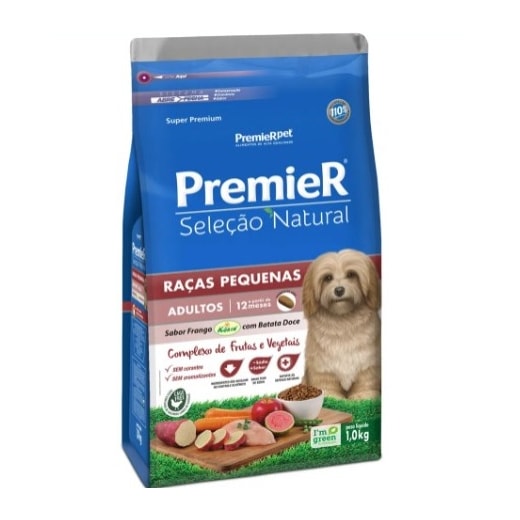 Ração Cães Premier Seleção Natural Adulto Pequenas 01Kg Batata Doce