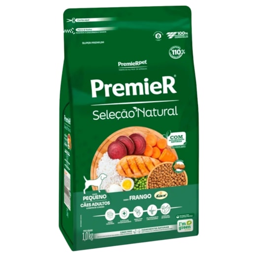Ração Cães Premier Seleção Natural Adulto Raças Pequenas 1kg Frango