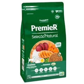 RACAO CAES PREMIER SELECAO NATURAL ADULTO RACAS PEQUENAS 2,5KG FRANGO