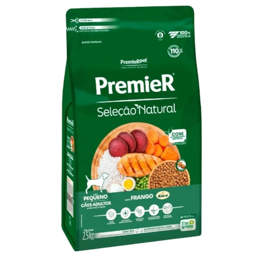 Ração Cães Premier Seleção Natural Adulto Raças Pequenas 2,5kg Frango