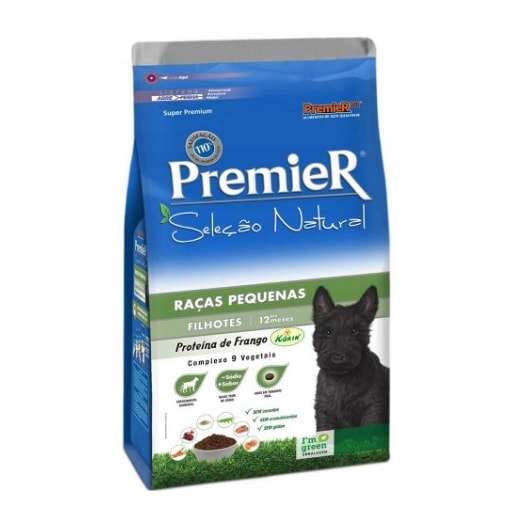 Ração Cães Premier Seleção Natural Filhotes Raças Pequenas 01Kg Frango