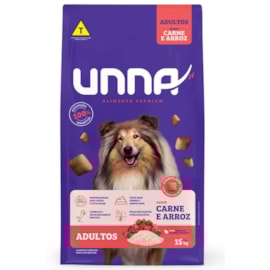 RACAO CAES UNNA ADULTO 15KG CARNE/ARROZ