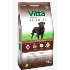 RACAO CAES VITTA NATURAL AD CARNE/ARROZ 15KG
